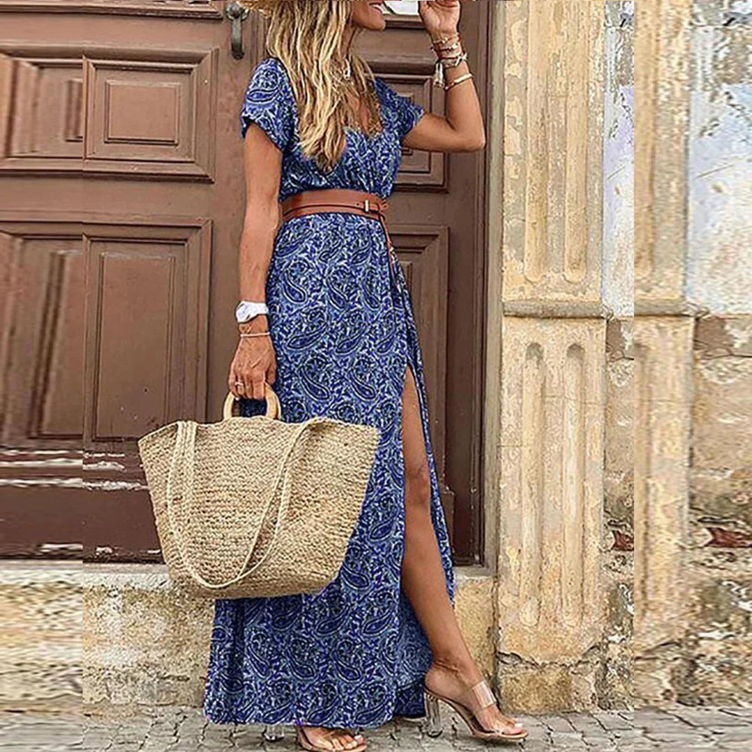 Agnes | V-Neck Boho Maxi Dress